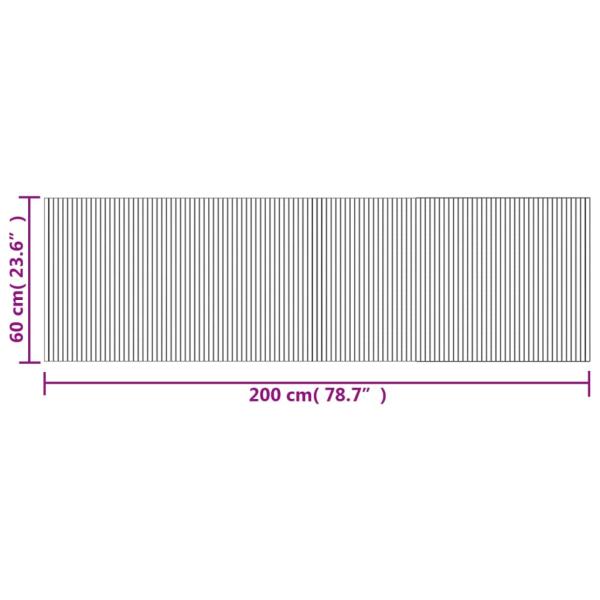 Teppich Rechteckig Grau 60x200 cm Bambus