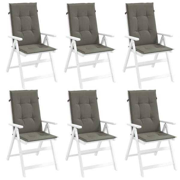 ARDEBO.de - Hochlehner-Auflagen 6 Stk. Melange Dunkelgrau 120x50x4 cm Stoff