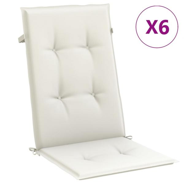 Hochlehner-Auflagen 6 Stk. Melange Creme 120x50x4 cm Stoff