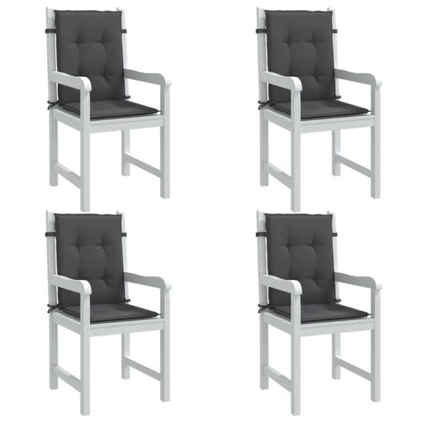 ARDEBO.de - Niedriglehner-Auflagen 4 Stk Melange Anthrazit 100x50x4cm Stoff