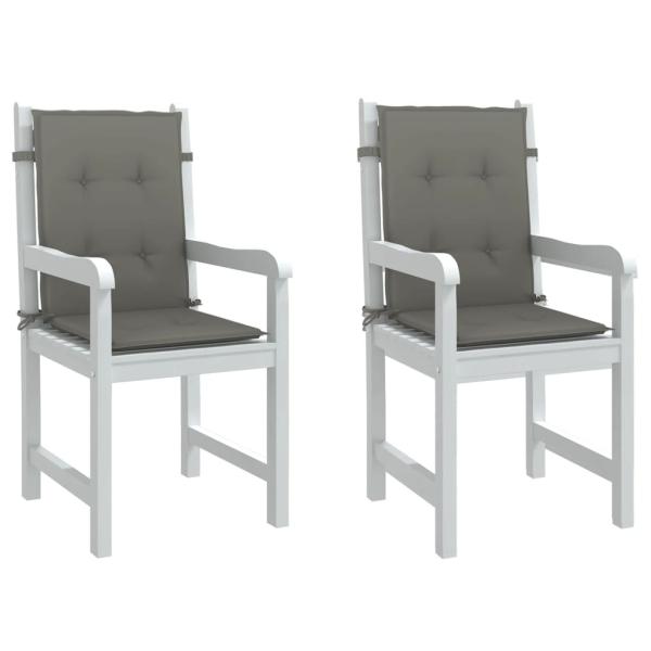 ARDEBO.de - Niedriglehner-Auflagen 2 Stk. Dunkelgrau 100x50x4 cm Stoff