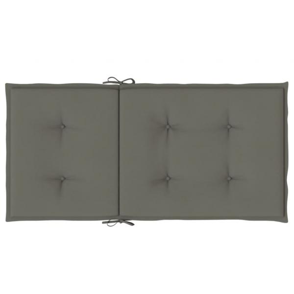 Niedriglehner-Auflagen 2 Stk. Dunkelgrau 100x50x4 cm Stoff
