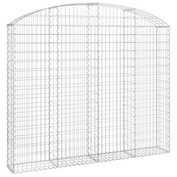 Gabione mit Hochbogen 200x30x160/180 cm Verzinktes Eisen