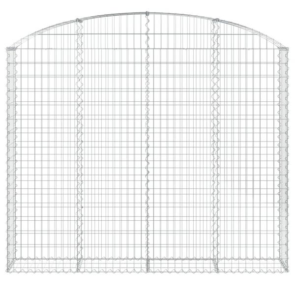 Gabione mit Hochbogen 200x30x160/180 cm Verzinktes Eisen