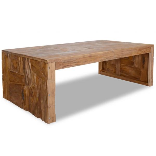 ARDEBO.de - Couchtisch Erosion Teak Massivholz 110x35x38 cm