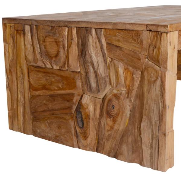 Couchtisch Erosion Teak Massivholz 110x35x38 cm