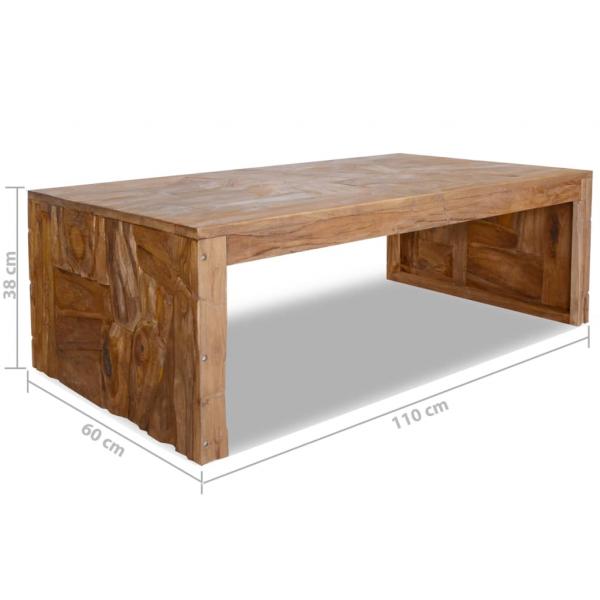 Couchtisch Erosion Teak Massivholz 110x35x38 cm
