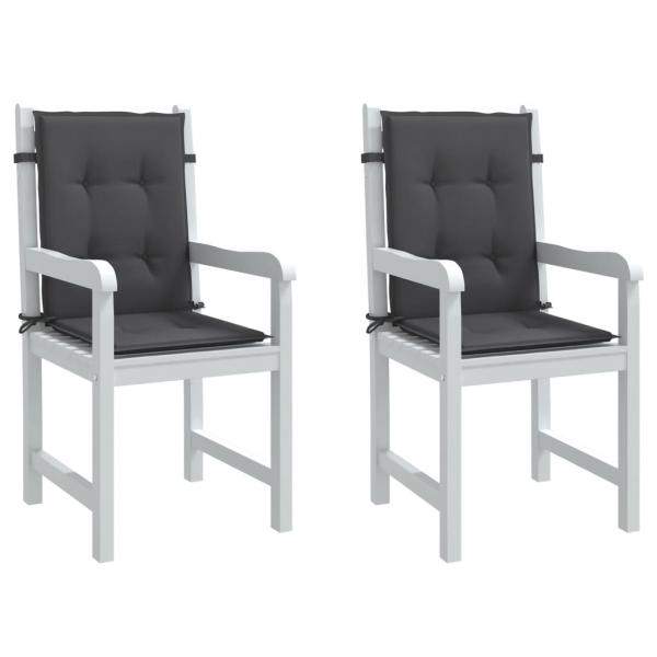 ARDEBO.de - Niedriglehner-Auflagen 2 Stk Melange Anthrazit 100x50x4cm Stoff