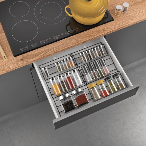 ARDEBO.de - Metaltex Gewürzregale mit 4 Ablagen X-Pand 2 Stk. Schwarz