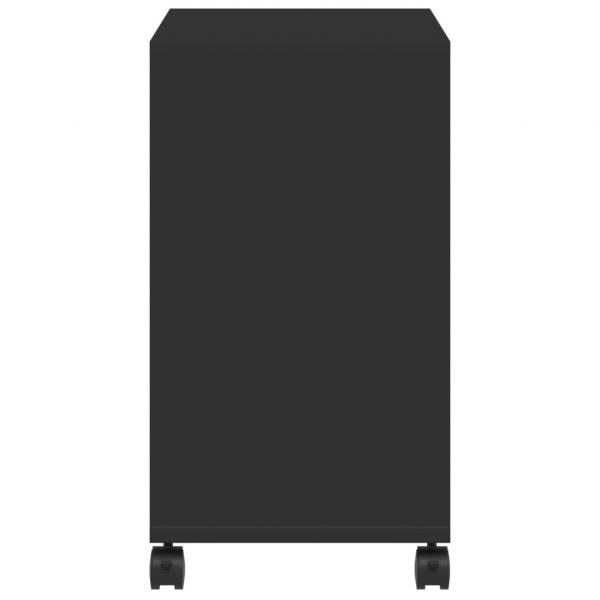 Beistelltisch mit Rollen Schwarz 50x30x55 cm Holzwerkstoff