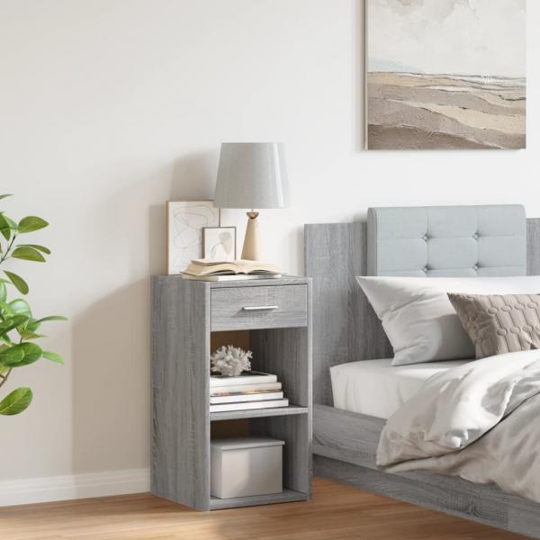 ARDEBO.de - Nachttisch Grau Sonoma 35x34x65 cm Holzwerkstoff