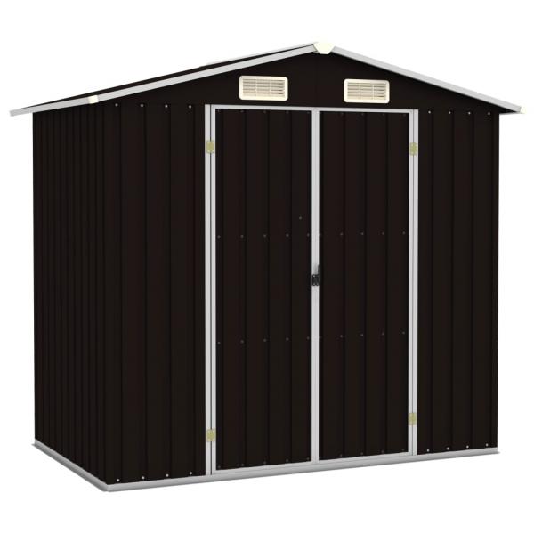 ARDEBO.de - Gerätehaus Braun 205x129x183 cm Verzinkter Stahl  