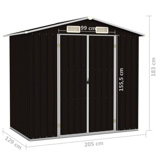Gerätehaus Braun 205x129x183 cm Verzinkter Stahl  