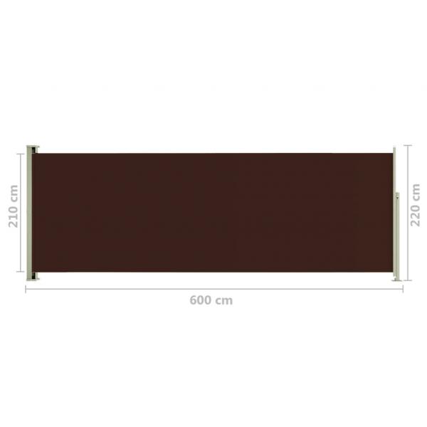 Seitenmarkise Ausziehbar 220x600 cm Braun