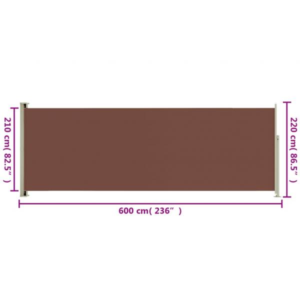 Seitenmarkise Ausziehbar 220x600 cm Braun