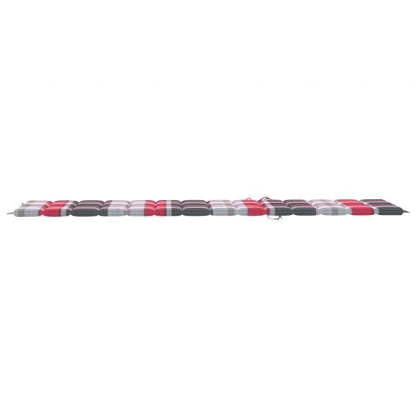 Sonnenliegen 2 Stk. Auflagen Rotes Karomuster Massivholz Teak