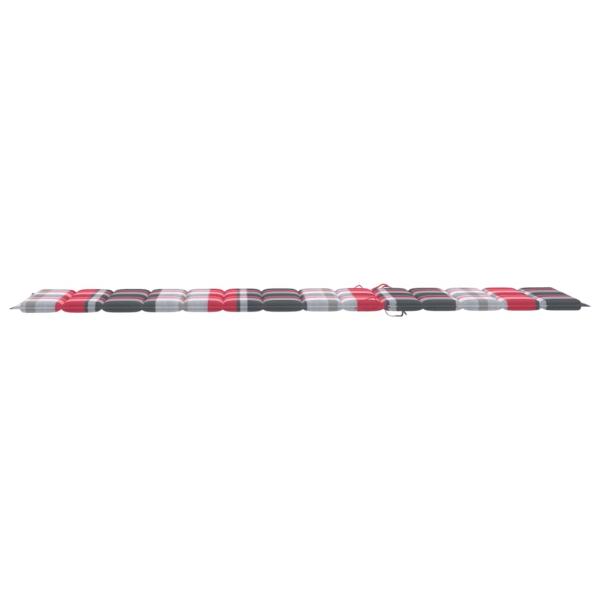 Sonnenliegen 2 Stk. Auflagen Rotes Karomuster Massivholz Teak