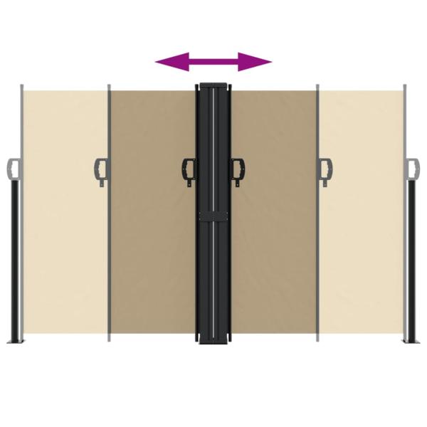 Seitenmarkise Ausziehbar Beige 160x1200 cm