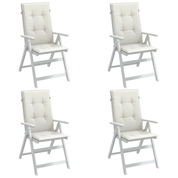 ARDEBO.de - Hochlehner-Auflagen 4 Stk. Melange Creme 120x50x4 cm Stoff