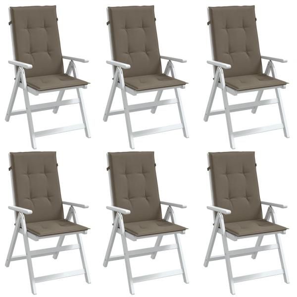ARDEBO.de - Hochlehner-Auflagen 6 Stk. Melange Taupe 120x50x4 cm Stoff