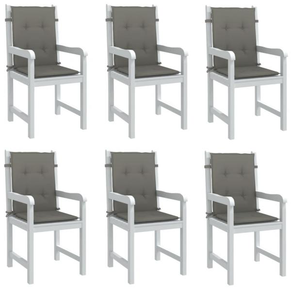 ARDEBO.de - Niedriglehner-Auflagen 6 Stk. Dunkelgrau 100x50x4 cm Stoff