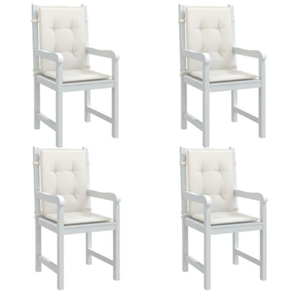ARDEBO.de - Niedriglehner-Auflagen 4 Stk. Melange Creme 100x50x4 cm Stoff