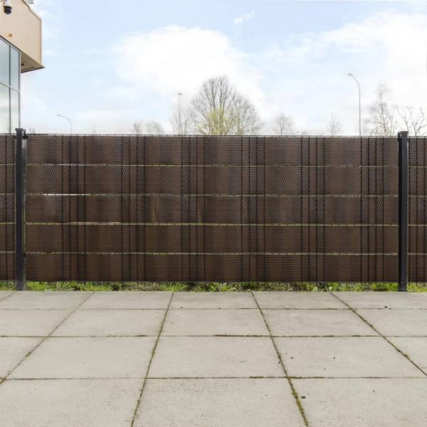 ARDEBO.de - Balkon-Sichtschutze 10 Stk. Braun Schwarz 255x19 cm Poly Rattan