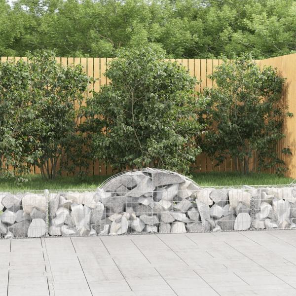 ARDEBO.de - Gabionen mit Hochbogen 10 Stk. 200x30x40/60 cm Verzinktes Eisen