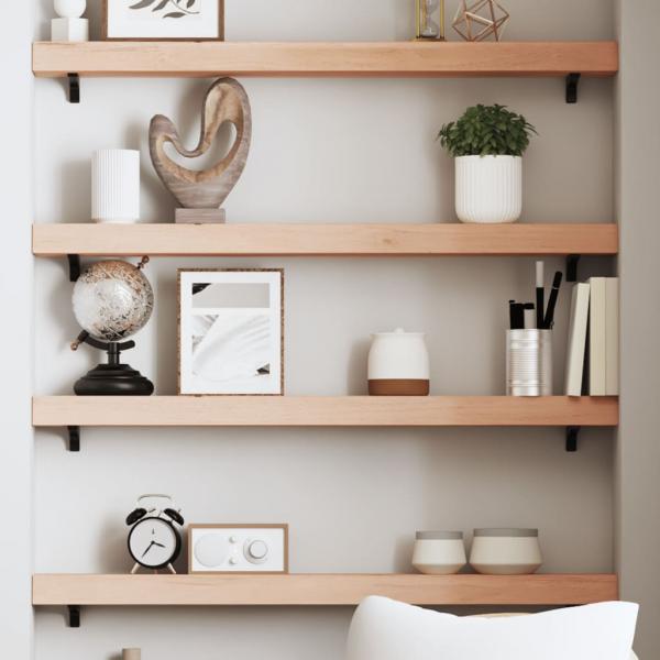 ARDEBO.de - Wandregal 100x10x6 cm Massivholz Eiche Unbehandelt