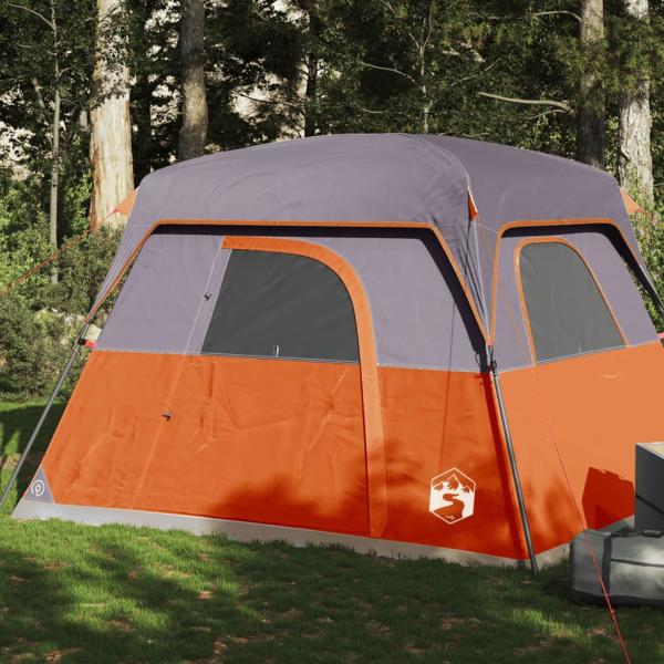 ARDEBO.de - Campingzelt 4 Personen Orange Wasserdicht