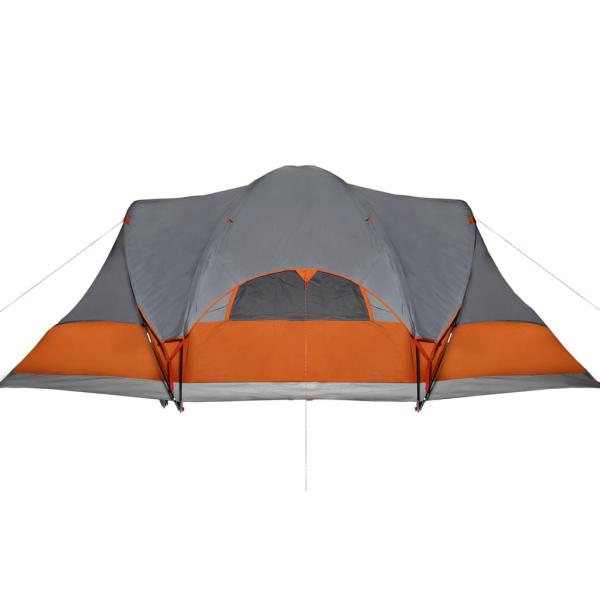 Tipi-Familienzelt 8 Personen Grau und Orange Wasserdicht