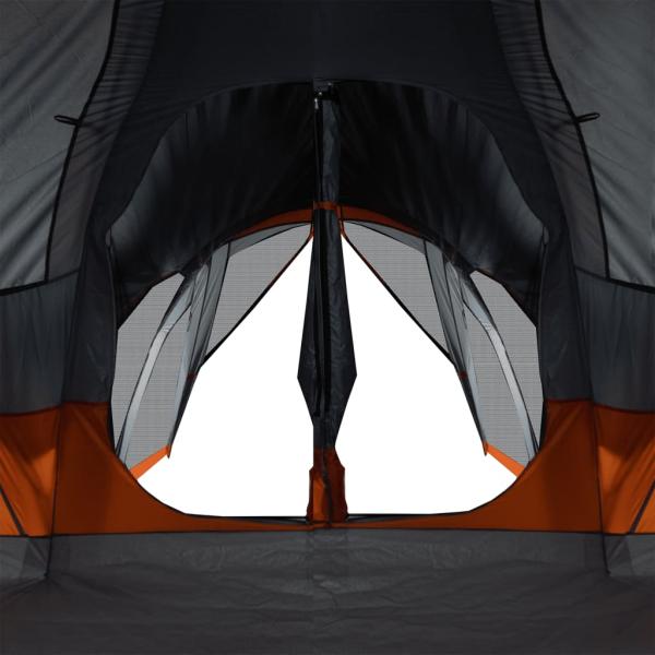 Tipi-Familienzelt 8 Personen Grau und Orange Wasserdicht