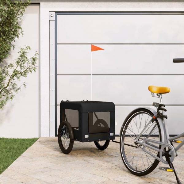 ARDEBO.de - Fahrradanhänger Hunde Schwarz Oxford-Gewebe & Eisen