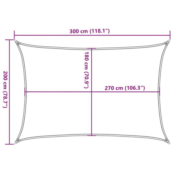 Sonnensegel 160 g/m² Dunkelgrün 2x3 m HDPE
