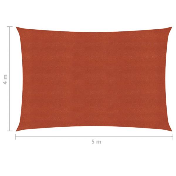 Sonnensegel 160 g/m² Terrakottarot 4x5 m HDPE