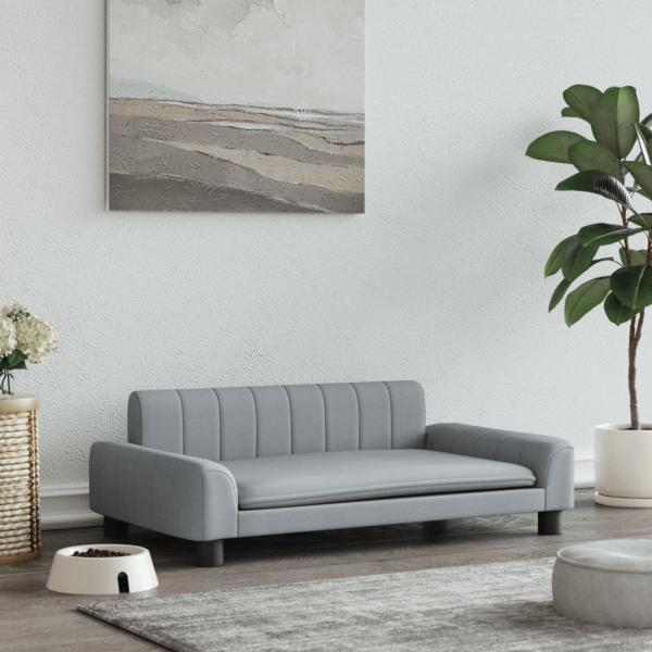 ARDEBO.de - Hundebett Hellgrau 90x53x30 cm Stoff