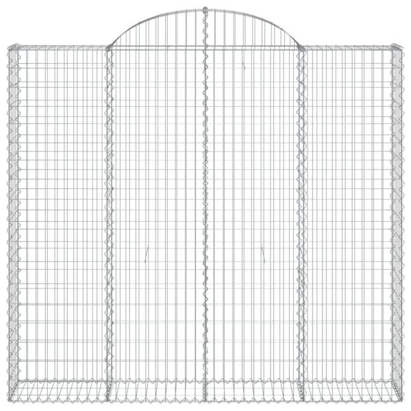 Gabione mit Hochbogen 200x30x180/200 cm Verzinktes Eisen