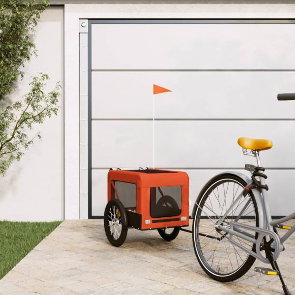 ARDEBO.de - Fahrradanhänger Hunde Orange und Schwarz Oxford-Gewebe & Eisen