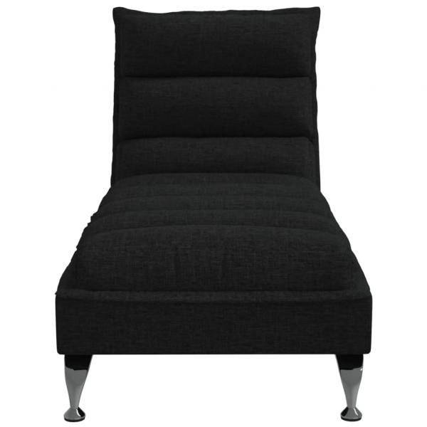 Chaiselongue mit Kissen Schwarz Stoff