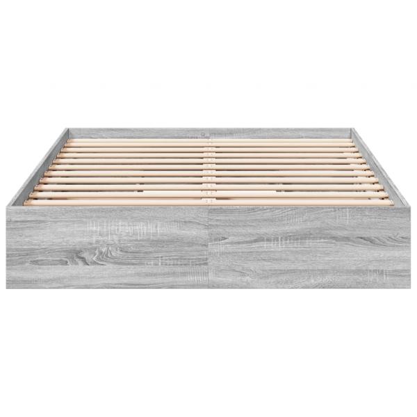 Bettgestell mit Schubladen Grau Sonoma 140x190 cm Holzwerkstoff