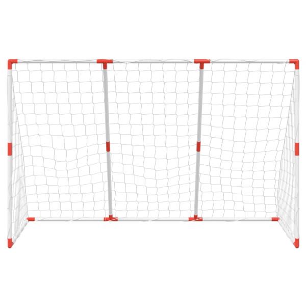 Fußballtor für Kinder mit Bällen 2-in-1 Weiß 184x64x124 cm