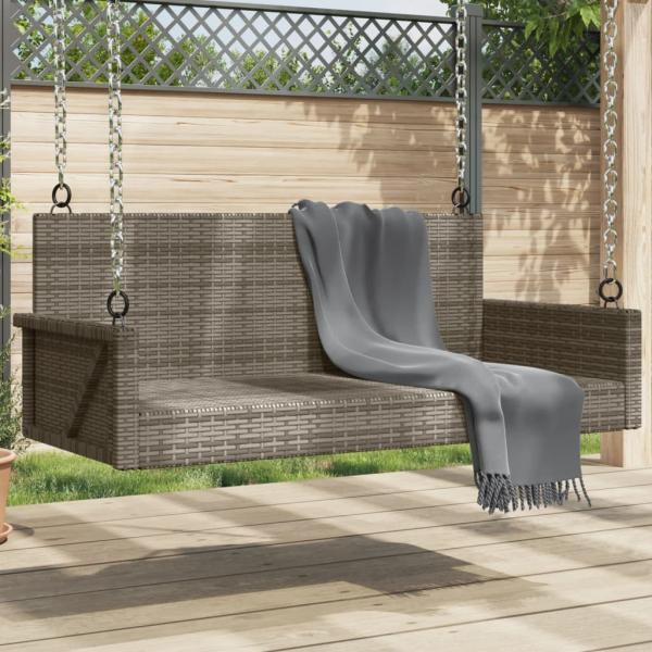 ARDEBO.de - Hängebank Grau 119x56x48 cm Poly Rattan