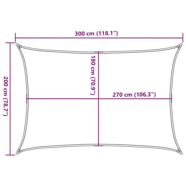 Sonnensegel 160 g/m² Hellgrün 2x3 m HDPE