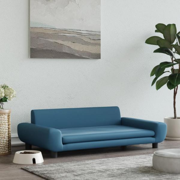 ARDEBO.de - Hundebett Blau 100x54x33 cm Samt