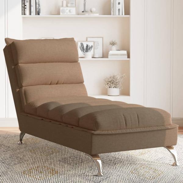 ARDEBO.de - Chaiselongue mit Kissen Braun Stoff