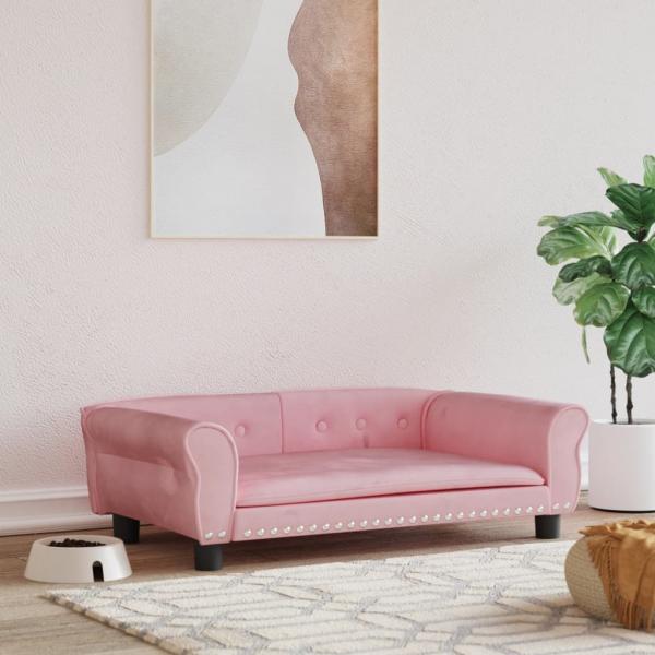 ARDEBO.de - Hundebett Rosa 95x55x30 cm Samt