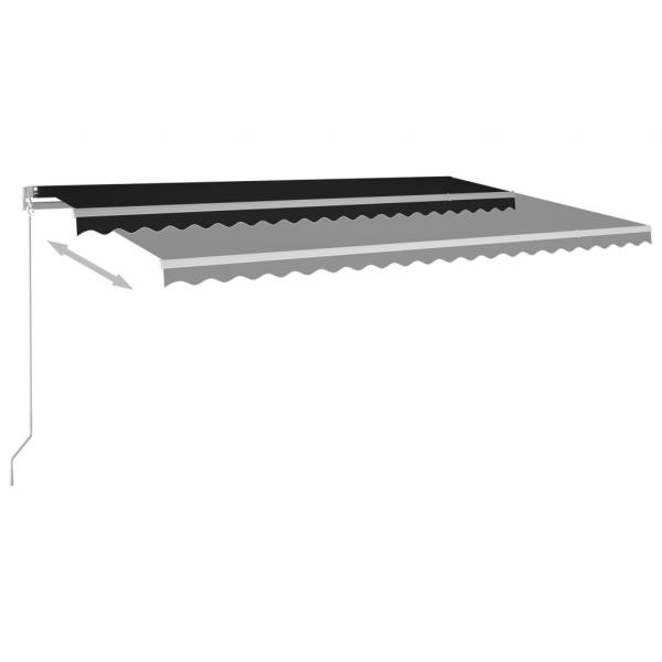 ARDEBO.de - Markise Manuell Einziehbar mit LED 500x300 cm Anthrazit
