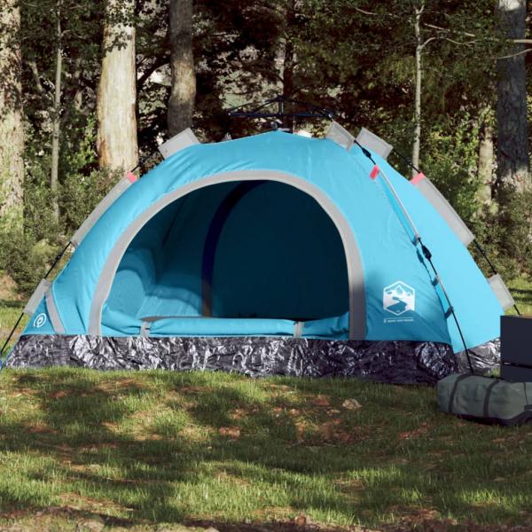 ARDEBO.de - Campingzelt 4 Personen Blau Quick Release
