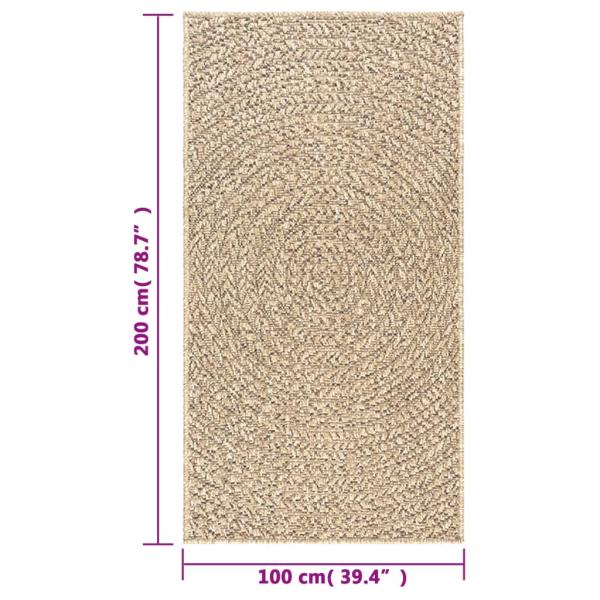 Teppich ZIZUR 100x200 cm Jute-Optik Indoor und Outdoor