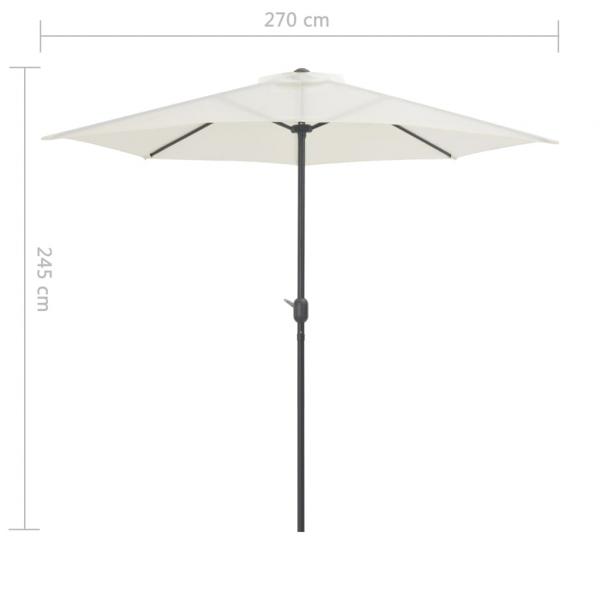 Balkon-Sonnenschirm mit Alu-Mast Sandfarben 270x144 cm Halbrund